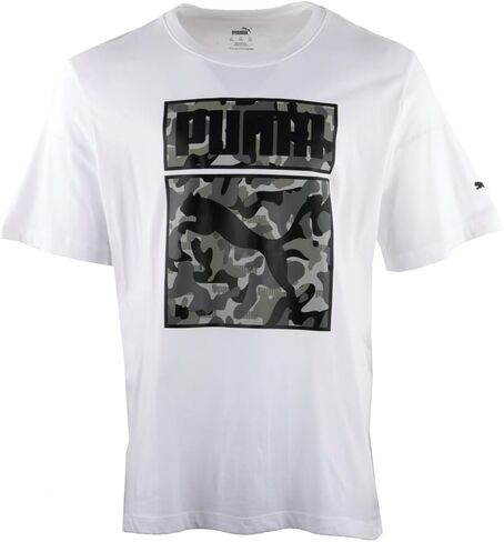 بوما الرجالي One Shot Camo Crew Neck Short Sleeve Bt Casual Tops Casual - White in Kuwait