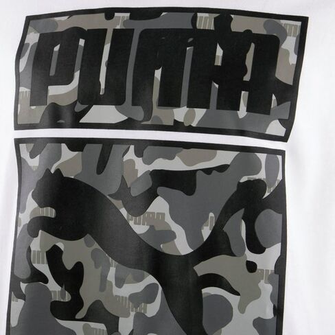 بوما الرجالي One Shot Camo Crew Neck Short Sleeve Bt Casual Tops Casual - White in Kuwait