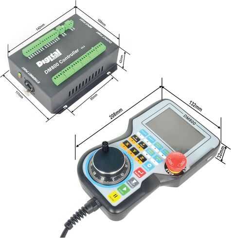 RATTMMOTOR DM800 3 محاور تحكم CNC مستقل بدون اتصال مع MPG E-stop عقارب تحكم يدوي يدعم إيثرنت، G-code in Kuwait