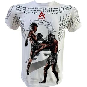 تي شيرت Muay Thai Kickboxing MMA - طباعة Sak Yant، بوليستر سريع الجفاف، مناسب للتدريب وملابس الشارع in Kuwait