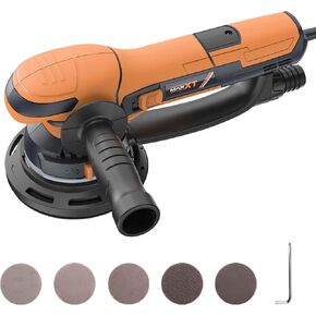 ماكينة صنفرة مدارية عشوائية MAXXT 800 وات، 5 مم غريب الأطوار، سرعة متغيرة 3300-7400 دورة في الدقيقة، وسادة 150 مم، تلميع مزدوج الوضع، مجموعة الغبار، 5 ورق صنفرة، ملمع جاف كهربائي للخشب والمعادن والسيارة in Kuwait