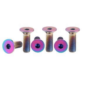 6Pcs Steering Wheel Screw Bolts Taper M5×16mm Titanium Finish Bolt Ranibow Flat Head in Kuwait