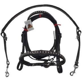 لجام Western Horse المطلي بمادة PVC مع تركيبات من الفولاذ المقاوم للصدأ ولوحة صدر متوفرة بثلاثة أحجام in Kuwait