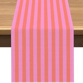 Pool Party Decorations Summer Cabana Stripe Table Runner Colorful Kids Beach Hawaiian Birthday Party Bachelorette Home Kitchen Island Decor (Pink, 13" x 72") in Saudi Arabia