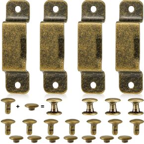 Zhengmy 48 Pieces Small Metal Tape Measure Belt Clip Occidental Leather Tape Measure Holder with Rivets for Drill Leather Pocket Tool, Bronze in Kuwait