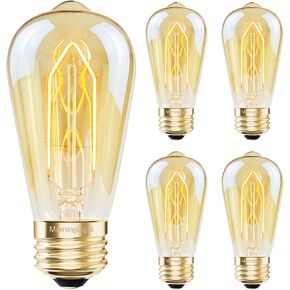 2 حزمة E26 خمر LED اديسون لمبات 60W ما يعادل، عكس الضوء خمر المصابيح الكهربائية العنبر الدافئة 2200K، ST58 العتيقة الزخرفية 6W لمبات LED لقلادة المزرعة، تركيبات السقف الحديثة، 400LM، CRI90 + in Kuwait