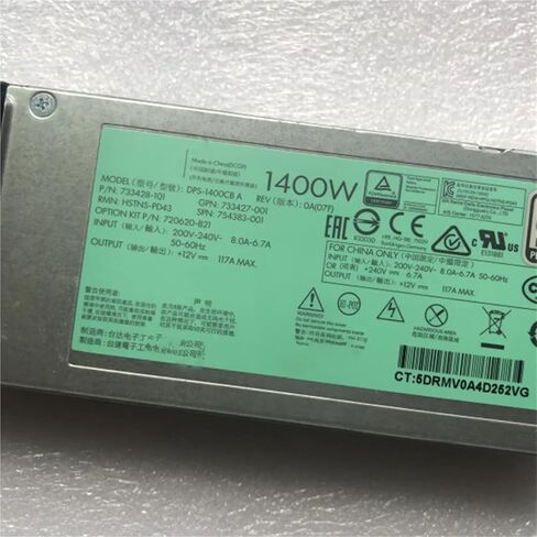 لخادم Gen9 G9 مصدر طاقة 1400 وات 720620-B21 733428-101 DPS-1400CB A HSTNS-PD43 in Kuwait