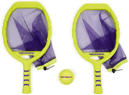 لعبة Aerobie Flingo Catch & Throw Outdoor Game، مجموعة كرات الرمي والالتقاط للصيف والفناء الخلفي والتخييم وألعاب الشاطئ للأطفال من سن 8 سنوات فما فوق، تتضمن مجدافين وكرة واحدة in Kuwait