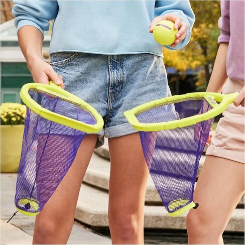 لعبة Aerobie Flingo Catch & Throw Outdoor Game، مجموعة كرات الرمي والالتقاط للصيف والفناء الخلفي والتخييم وألعاب الشاطئ للأطفال من سن 8 سنوات فما فوق، تتضمن مجدافين وكرة واحدة in Kuwait