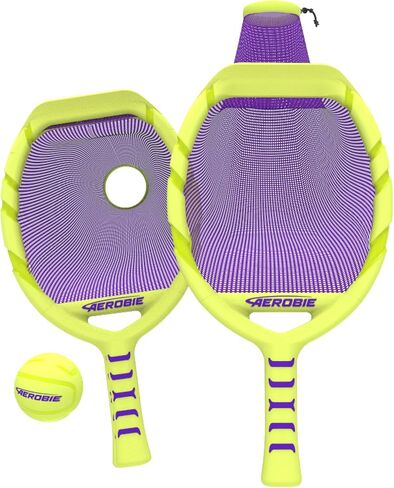لعبة Aerobie Flingo Catch & Throw Outdoor Game، مجموعة كرات الرمي والالتقاط للصيف والفناء الخلفي والتخييم وألعاب الشاطئ للأطفال من سن 8 سنوات فما فوق، تتضمن مجدافين وكرة واحدة in Kuwait