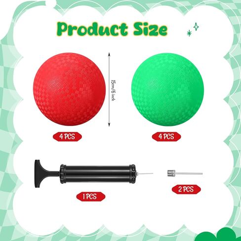 Playground Balls Inflatable Dodgeballs Kickball with Hand Pump Rubber Handball Bouncy Dodgeballs for Outdoors Gym Camps Picnic in Kuwait