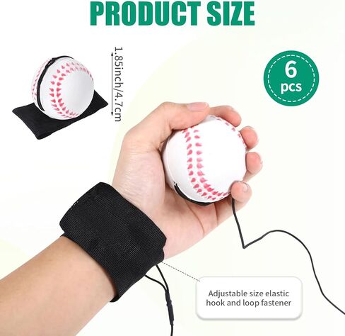 4PCS Wrist Ball on String, Rebound Ball with Strap for Baseball Team Gifts, Baseball Party Favors, Wrist Exercise Fun Outdoor Activity for Adults in Saudi Arabia