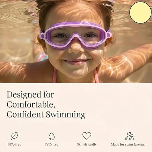 2026 SplashyNew Eyes Goggles for Kids, Wide View Swim Goggles, Anti-UV Anti-Fog Pool Water Swimming Goggles for 3-14（2 Pack） in Kuwait