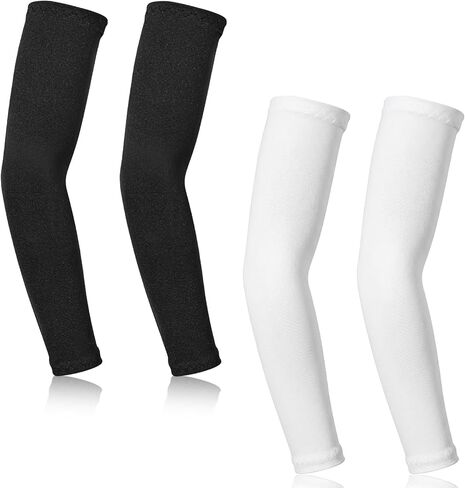 2 Pairs Kids Arm Sleeves, Sun Protection Cooling Ice Sleeve for Youth Boys Girls Toddler, Elastic Compression Arm Sleeves for Basketball Football Baseball Volleyball Gardening in Kuwait