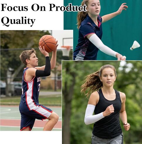 2 Pairs Kids Arm Sleeves, Sun Protection Cooling Ice Sleeve for Youth Boys Girls Toddler, Elastic Compression Arm Sleeves for Basketball Football Baseball Volleyball Gardening in Kuwait