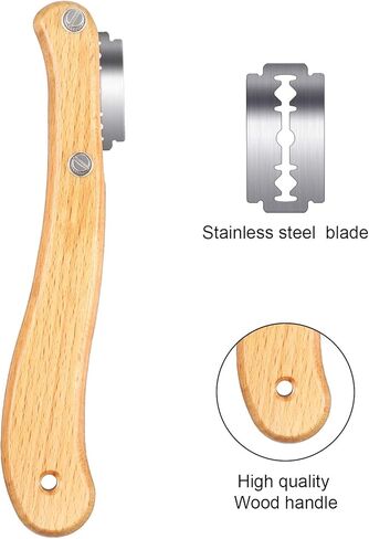 Mudder Bread Lame Sourdough Scoring Tool Magnetic Dough Scoring Tool with 10 Pcs Replaceable Blades Wooden Handle Lame Slashing and 2 Pcs Knife with Protective Cover for Baking in Kuwait