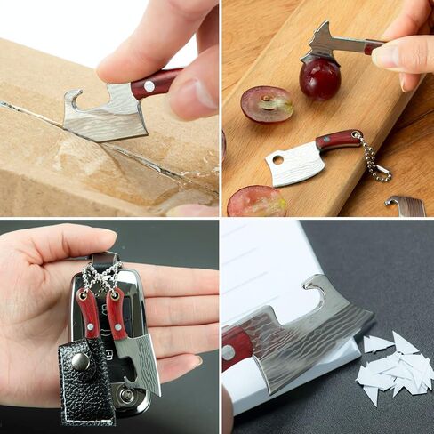 5pcs Tiny Knife Keychain, Mini Pocket Knives Chef, Cute Portable Tiny Pocket knife Pendant with Sheath Package Opener Outdoor Camping Box Cutter Tiny Things for Presents for Christmas in Kuwait