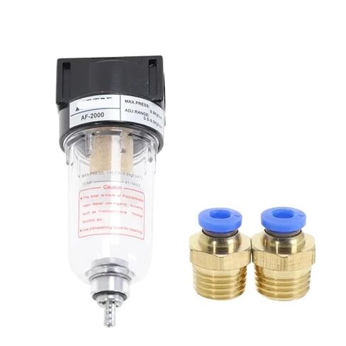 1/5 Pcs AF2000 1/4 Air Source Processor Oil-Water Separator Copper Filter Air Pump Filter Element Pneumatic Components Air Compressor(AF2000+PC12-02x2,1 Sets) in Saudi Arabia