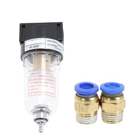 1/5 Pcs AF2000 1/4 Air Source Processor Oil-Water Separator Copper Filter Air Pump Filter Element Pneumatic Components Air Compressor(AF2000+PC12-02x2,1 Sets) in Saudi Arabia