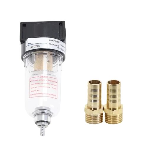 1/5 Pcs AF2000 1/4 Air Source Processor Oil-Water Separator Copper Filter Air Pump Filter Element Pneumatic Components Air Compressor(AF2000+PC12-02x2,1 Sets) in Saudi Arabia