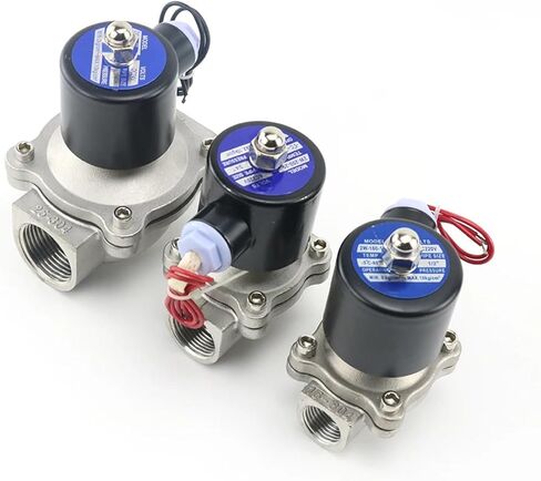 DN15 DN20 DN25 1/2 بوصة 3/4 بوصة 1 بوصة صمام الملف اللولبي من الفولاذ المقاوم للصدأ مغلق عادة AC220V DC12V DC24V تجهيزات أنابيب لهواء زيت الماء (الحجم: DN20، اللون: DC12V) تجهيزات السباكة in Kuwait