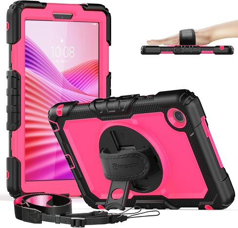 Timecity Case for Lenovo Tab M10 HD 10.1 inch 2nd Gen, Case for Lenovo TB-X306F/ TB-X306X 2020 Released: with Screen Protector, Hand Strap, Shoulder Strap, Rotating Stand, Stylus Holder - Black in Saudi Arabia