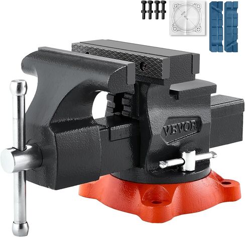 VEVOR Bench Vise، 8 "عرض الفك، 8" ماكس فتح الفك ملزمة متعددة الأغراض مع قاعدة قفل دوارة 360 درجة، عمق الحلق 3.7 "، ملزمة منضدة حديد الدكتايل الثقيلة، فكي في اتجاهين لقط الأنابيب المستديرة in Kuwait