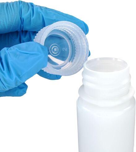 EISCO - زجاجات كاشف HDPE واسعة الفم سعة 30 مل مع أغطية من البولي بروبيلين، غير معقمة، عبوة من 12 قطعة، حاويات مختبرية شفافة مانعة للتسرب، نطاق درجة حرارة -100 إلى 120 درجة مئوية in Kuwait