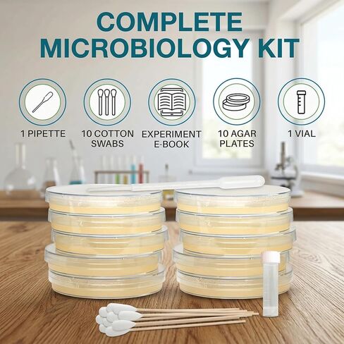 Potato Dextrose Agar (PDA) Plates 10 Pack, Pre-Poured Petri Dishes for Mushroom Cultivation, Science Projects, Mycology, Triple Vacuum Sealed Nutrient Agar in Kuwait