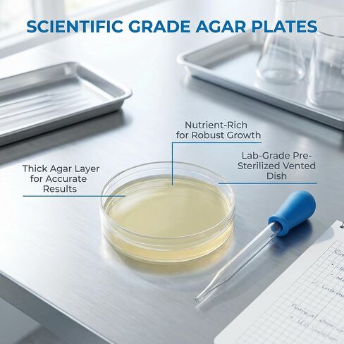 Potato Dextrose Agar (PDA) Plates 10 Pack, Pre-Poured Petri Dishes for Mushroom Cultivation, Science Projects, Mycology, Triple Vacuum Sealed Nutrient Agar in Kuwait