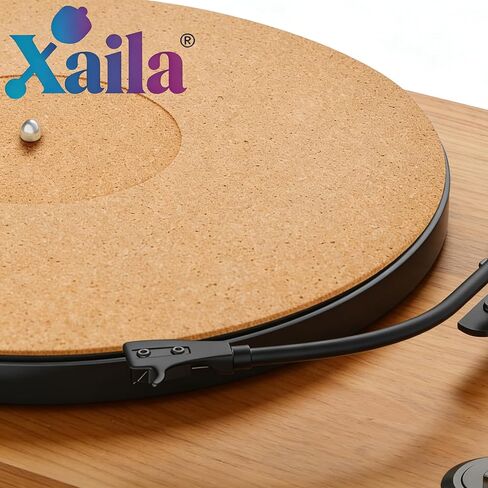 حصيرة Xaila Cork الدوارة مقاس 12 بوصة - حصيرة انزلاقية مجوفة ومضادة للكهرباء الساكنة وسجادة تسجيل الفلين عالية الدقة، بديلة للحصائر ذات نمط Corkery | الرنين المخمد للحصول على صوت أكثر نظافة على جميع مشغلات تسجيلات الفينيل in Kuwait