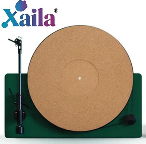 حصيرة Xaila Cork الدوارة مقاس 12 بوصة - حصيرة انزلاقية مجوفة ومضادة للكهرباء الساكنة وسجادة تسجيل الفلين عالية الدقة، بديلة للحصائر ذات نمط Corkery | الرنين المخمد للحصول على صوت أكثر نظافة على جميع مشغلات تسجيلات الفينيل in Kuwait