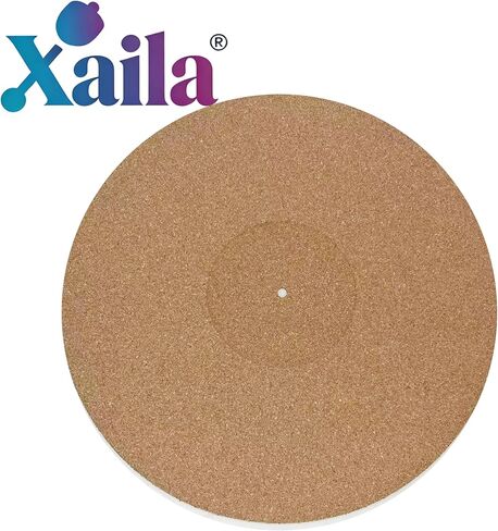 حصيرة Xaila Cork الدوارة مقاس 12 بوصة - حصيرة انزلاقية مجوفة ومضادة للكهرباء الساكنة وسجادة تسجيل الفلين عالية الدقة، بديلة للحصائر ذات نمط Corkery | الرنين المخمد للحصول على صوت أكثر نظافة على جميع مشغلات تسجيلات الفينيل in Kuwait