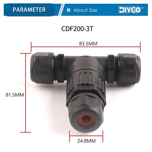 T Shape Connector 3 Pin Screw Conductor Wiring Terminal Block for 4-10mm Cable 1Pcs in Kuwait