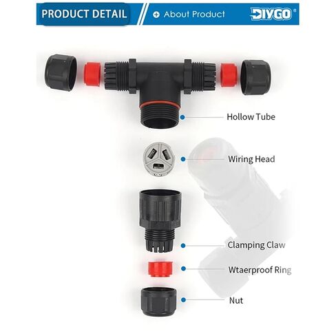 T Shape Connector 3 Pin Screw Conductor Wiring Terminal Block for 4-10mm Cable 1Pcs in Kuwait
