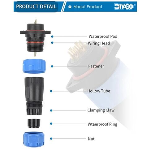 SP21 Socket Flange/Butt/Nut Type Male&Female Wire Connector for 8-12mm Cable Electrical Panel Mount 1Pcs(Flange Type,7P) in Kuwait