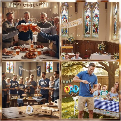 20 Pcs Father's Day Christian Church Gifts Bulk Wooden Stainless Steel Bottle Opener Bulk Laser Engraving Handheld Bottle Openers Father's Day Thank You Gift for Dad Stepdad Husband Grandpa in Kuwait