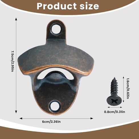 16 Pcs Vintage Bottle Opener Wall Mounted, Beer Cap Bottle Opener Suitable for Bars Hotels KTV Homes DIY Cooler Table (Antique Copper, Black, Silver, Bronze) in Saudi Arabia