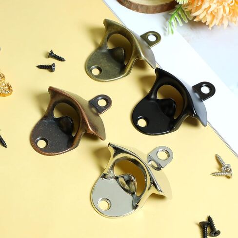 16 Pcs Vintage Bottle Opener Wall Mounted, Beer Cap Bottle Opener Suitable for Bars Hotels KTV Homes DIY Cooler Table (Antique Copper, Black, Silver, Bronze) in Saudi Arabia