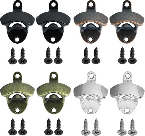 16 Pcs Vintage Bottle Opener Wall Mounted, Beer Cap Bottle Opener Suitable for Bars Hotels KTV Homes DIY Cooler Table (Antique Copper, Black, Silver, Bronze) in Saudi Arabia