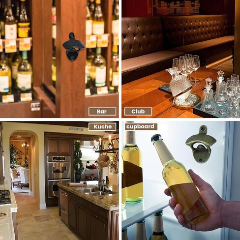16 Pcs Vintage Bottle Opener Wall Mounted, Beer Cap Bottle Opener Suitable for Bars Hotels KTV Homes DIY Cooler Table (Antique Copper, Black, Silver, Bronze) in Saudi Arabia