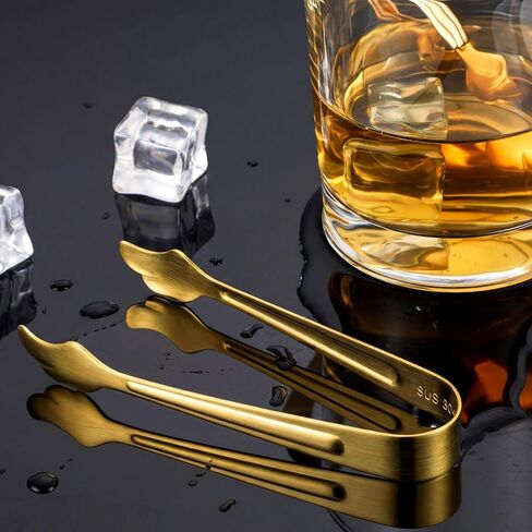 2 PCS Mini Tongs for Appetizer, Stainless Steel Ice Tongs Gold Small Party Dessert Tong Mini Sugar Tong for Coffee Bar, Desserts, Tea, Party, Ice Bucket, Appetizers in Kuwait