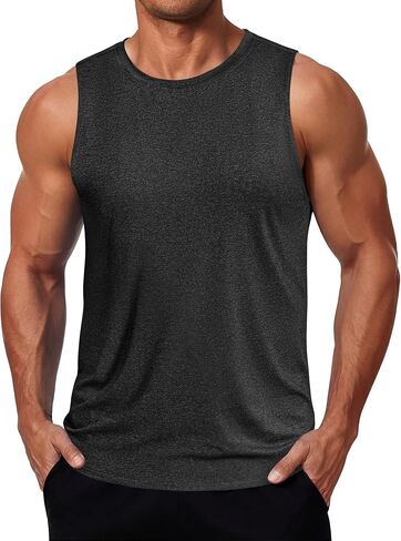 COOFANDY Mens Dry Fit Workout Tank Top Sleeveless Gym Muscle Shirt Summer Running Athletic Tshirts in Saudi Arabia