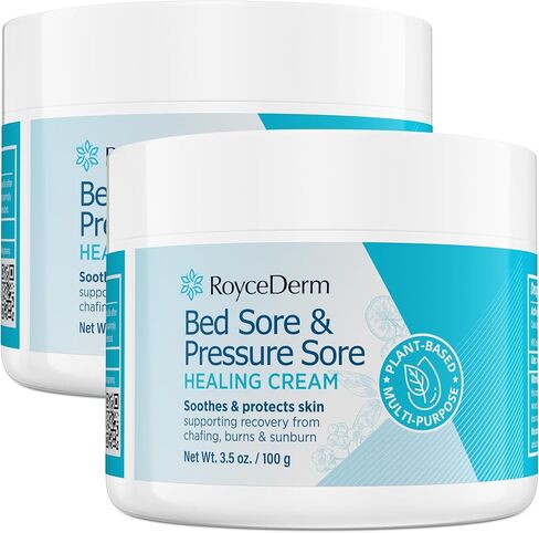 كريم علاج تقرحات السرير والضغط من Roycederm: كريم شفاء سريع للبشرة - حماية من العدوى لقروح الفراش، وتقرحات الضغط، والبثور، والجروح، والحروق - لطريح الفراش وكبار السن ومبتوري الأطراف - عبوتان in Kuwait