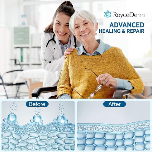 كريم علاج تقرحات السرير والضغط من Roycederm: كريم شفاء سريع للبشرة - حماية من العدوى لقروح الفراش، وتقرحات الضغط، والبثور، والجروح، والحروق - لطريح الفراش وكبار السن ومبتوري الأطراف - عبوتان in Kuwait