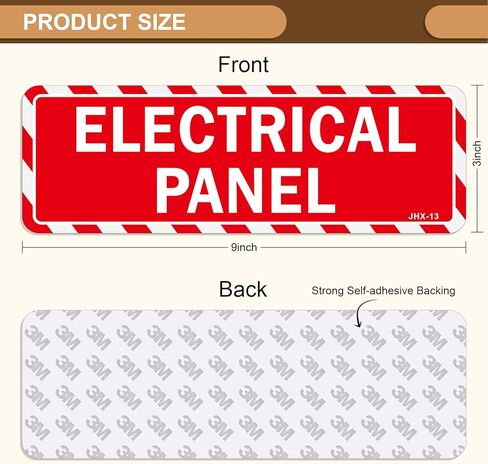 Electrical Panel Sign 4-Pack (3×9 Inches) - Self-Adhesive Clear Warning Labels, Identify Electrical Zones, Ensure Safety for Industrial & Commercial Premises in Kuwait