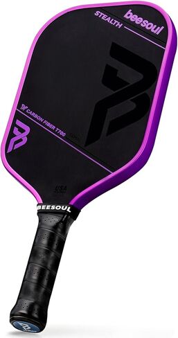 مجداف Beesoul Pickleball مع سطح من ألياف الكربون الخام T700 المشكل بالحرارة، مصمم للحصول على أقصى قدر من قوة الدوران والتحكم مع نقطة حلوة كبيرة على شكل قرص العسل بقوة 16 مم، معتمد من الولايات المتحدة الأمريكية in Kuwait