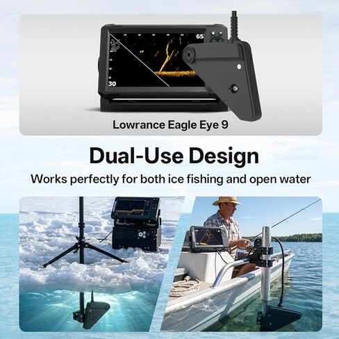 حامل بمشبك عمود محول قابل للتعديل متوافق مع Lowrance Eagle Eye 9، يناسب القطب الدائري in Kuwait