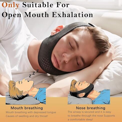 Sleep Apnea Devices丨Comfortable Chin Strap for Sleeping - Improve Sleep Quality, Simple & Adjustable Design for Men and Women (21 Inches,Black) in Saudi Arabia