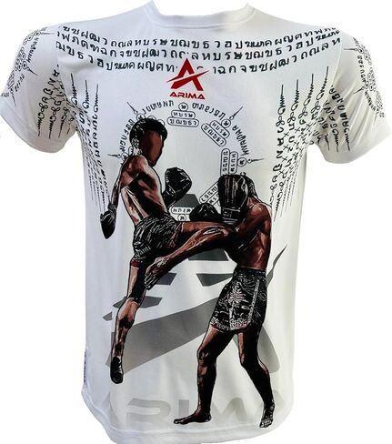 تي شيرت Muay Thai Kickboxing MMA - طباعة Sak Yant، بوليستر سريع الجفاف، مناسب للتدريب وملابس الشارع in Kuwait